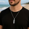 Pendentif plume argent 925 homme femme