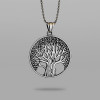 Pendentif argent 925 rond arbre de vie medaillon celtique
