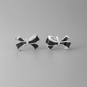 Boucles d'oreilles argent clous noeud papillon