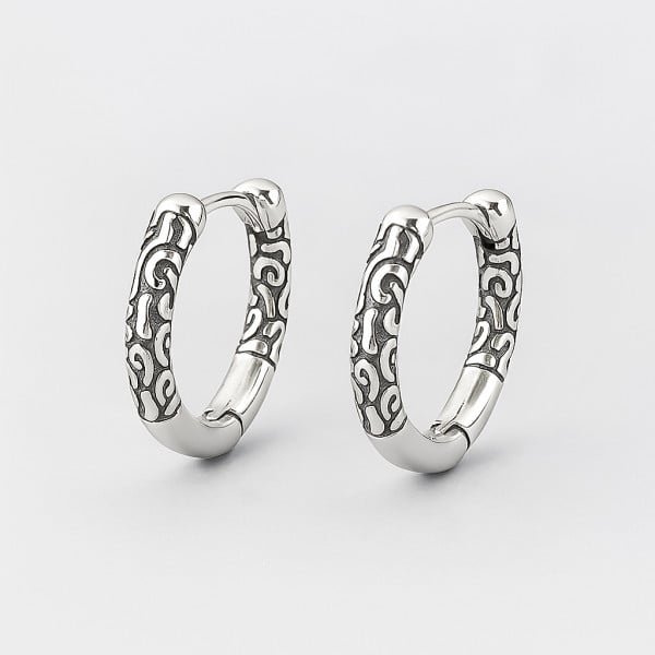 Boucles d'oreille argent celtique homme femme creoles hoop