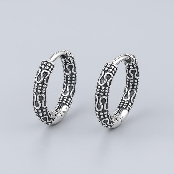 Boucles d'oreille argent Bali homme femme creoles hoop