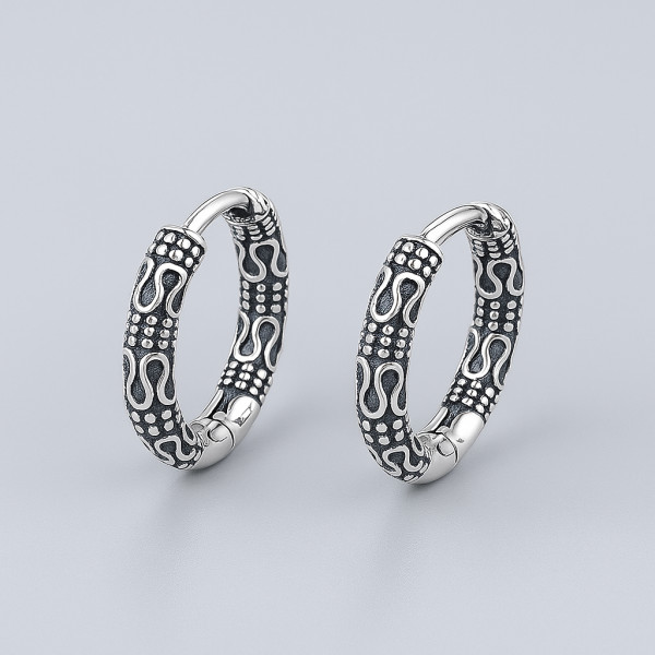 Boucles d'oreille argent Bali homme femme creoles hoop