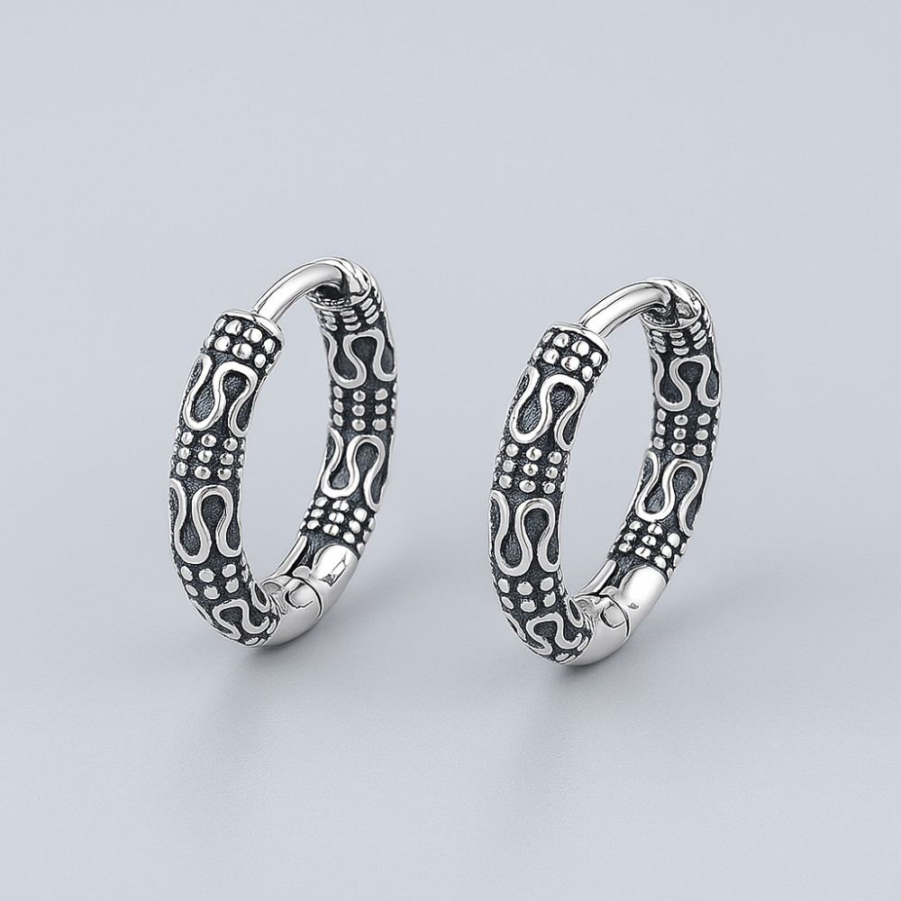 Boucles d'oreille argent Bali homme femme creoles hoop