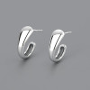 Boucles d'oreille argent Demi anneau plaque rhodium clous hoop