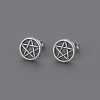 Pendientes de plata con pentáculos de estrella punk para hombre y mujer