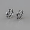 Boucles d'oreille argent tresse pentacle homme femme creoles punk star