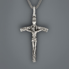 Colgante de plata para hombre cruz crucifijo Cristo