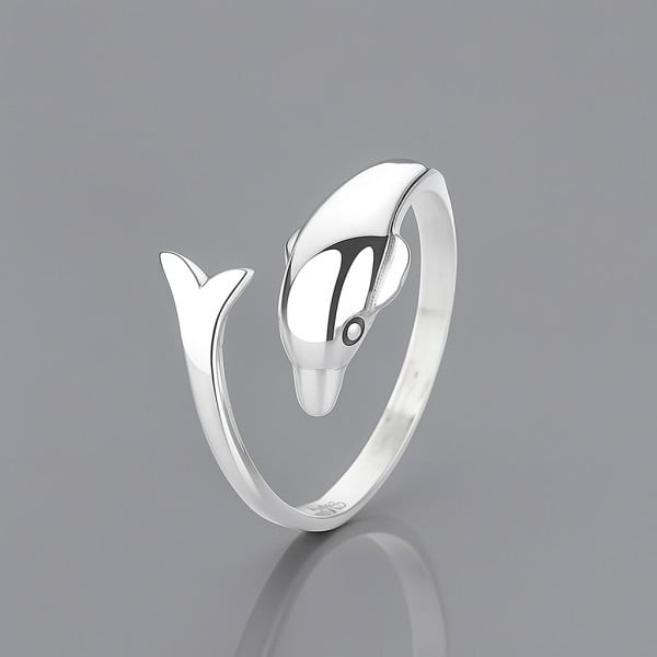 Bague ouverte argent goutte eau polie (Dupliqué)