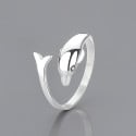 Polished teardrop silver open ring (Dupliqué)