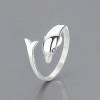 Bague ouverte argent goutte eau polie (Dupliqué)