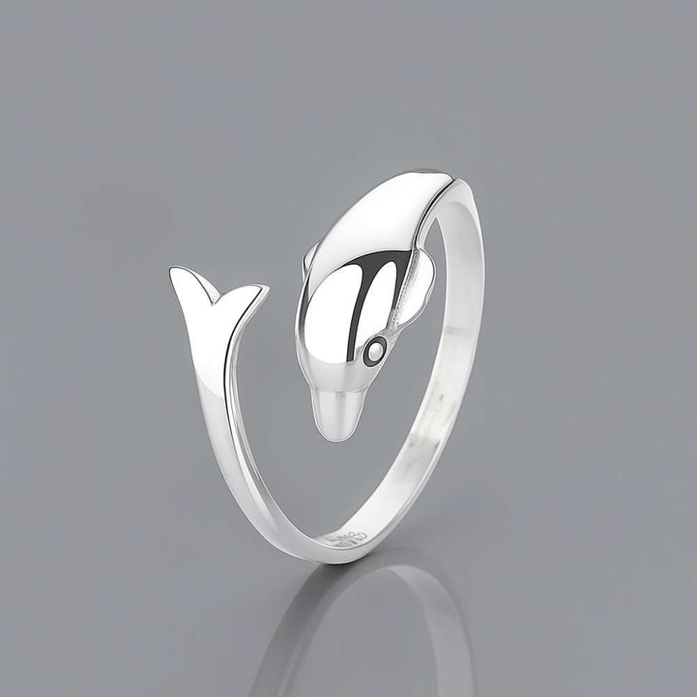Bague ouverte argent goutte eau polie (Dupliqué)