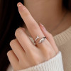 Bague ouverte argent goutte eau polie (Dupliqué)