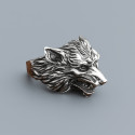 Bague argent homme chevaliere ouverte tete de loup