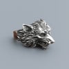 Bague argent homme chevaliere ouverte tete de loup