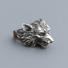 Bague argent homme chevaliere ouverte tete de loup