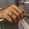 Bague ouverte argent motif maille serpent homme femme