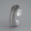 Bague ouverte argent motif maille serpent homme femme