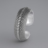 Bague ouverte argent motif maille serpent homme femme