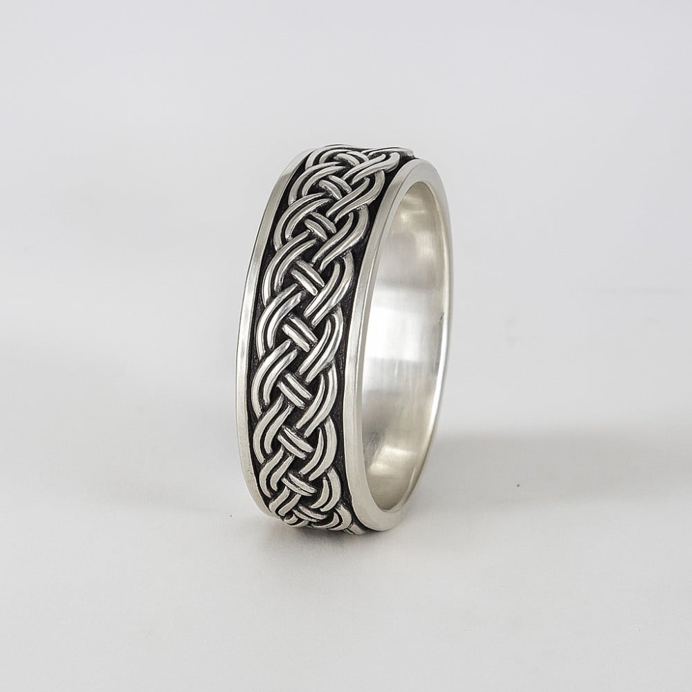Bague argent anneau tournant celtique anti-stress