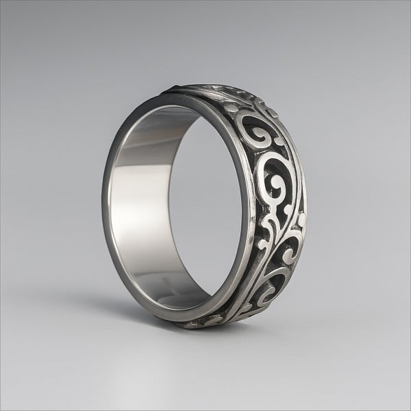Anello da uomo in argento antistress rotante motivo celtico