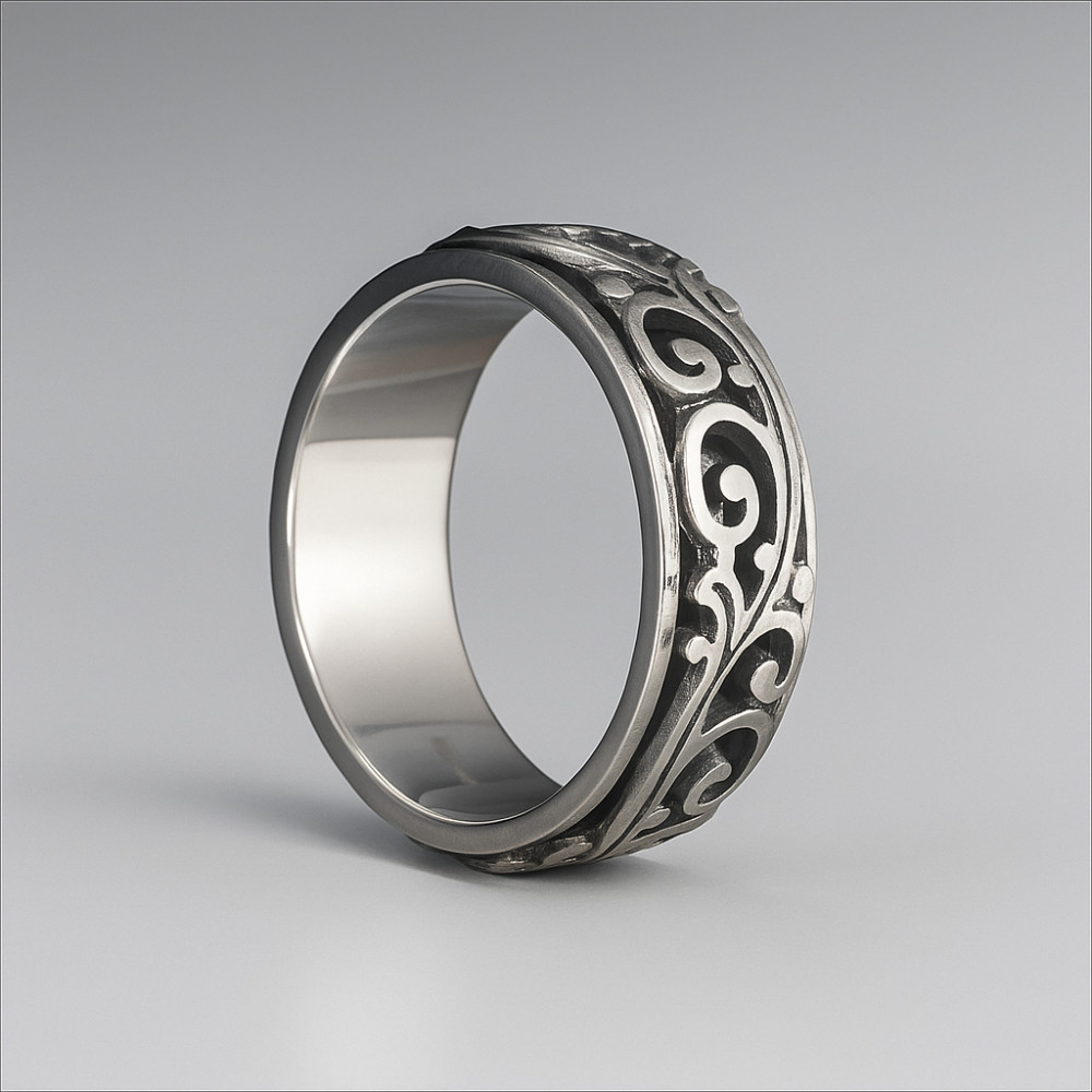 Anello da uomo in argento antistress rotante motivo celtico