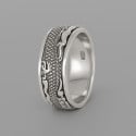 Anello antistress rotante in argento con motivo drago orientale