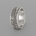 Bague argent anneau homme dragon tournant anti-stress