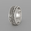 Bague argent anneau homme dragon tournant anti-stress