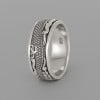 Bague argent anneau homme dragon tournant anti-stress