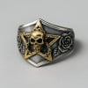 Bague argent chevaliere homme tete de mort pentacle