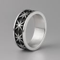 Bague anneau homme acier etoile relief