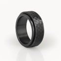 Bague homme anneau tournant acier martelee personnalisable