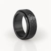 Bague homme anneau tournant acier martelee personnalisable