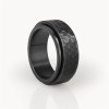 Bague homme anneau tournant acier martelee personnalisable