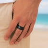 Bague homme anneau tournant acier martelee personnalisable