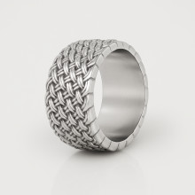 Anillo de acero Anillo de malla trenzada para hombre