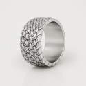 Anello in acciaio Anello da uomo in maglia intrecciata