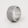 Bague acier Homme anneau mailles tresse