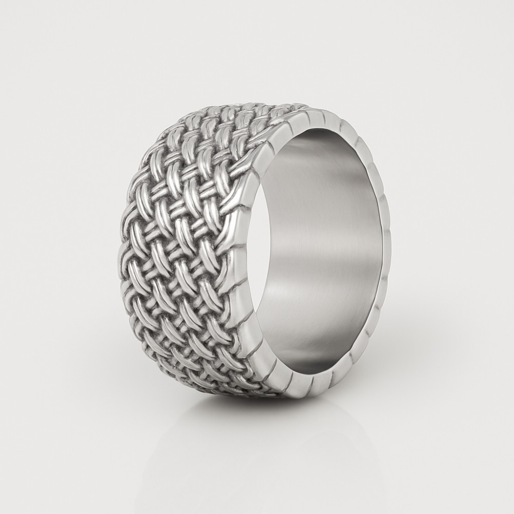 Anillo de acero Anillo de malla trenzada para hombre