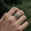 Anillo de acero Anillo de malla trenzada para hombre