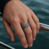 Anello in acciaio Anello da uomo in maglia intrecciata