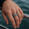 Anillo de acero Anillo de malla trenzada para hombre