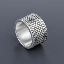 Bague homme anneau acier motif celtique