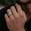 Bague homme anneau acier motif celtique
