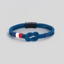 Bracelet corde millet noeud marin drapeau français