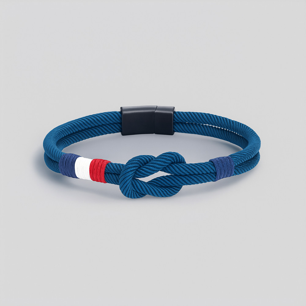 Bleu Bracelet corde millet noeud marin