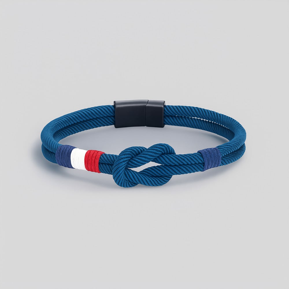Bleu Bracelet corde millet noeud marin