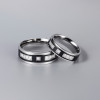 Bague Titane Alliance Élégante Zircons Personnalisable