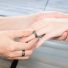 Bague Titane Alliance Élégante Zircons Personnalisable