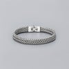 Bracelet homme chaine maille acier plaque noir
